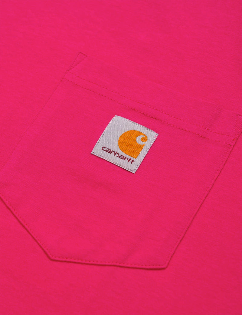 Carhartt-WIP Pocket Long Sleeve T-Shirt - Ruby Pink