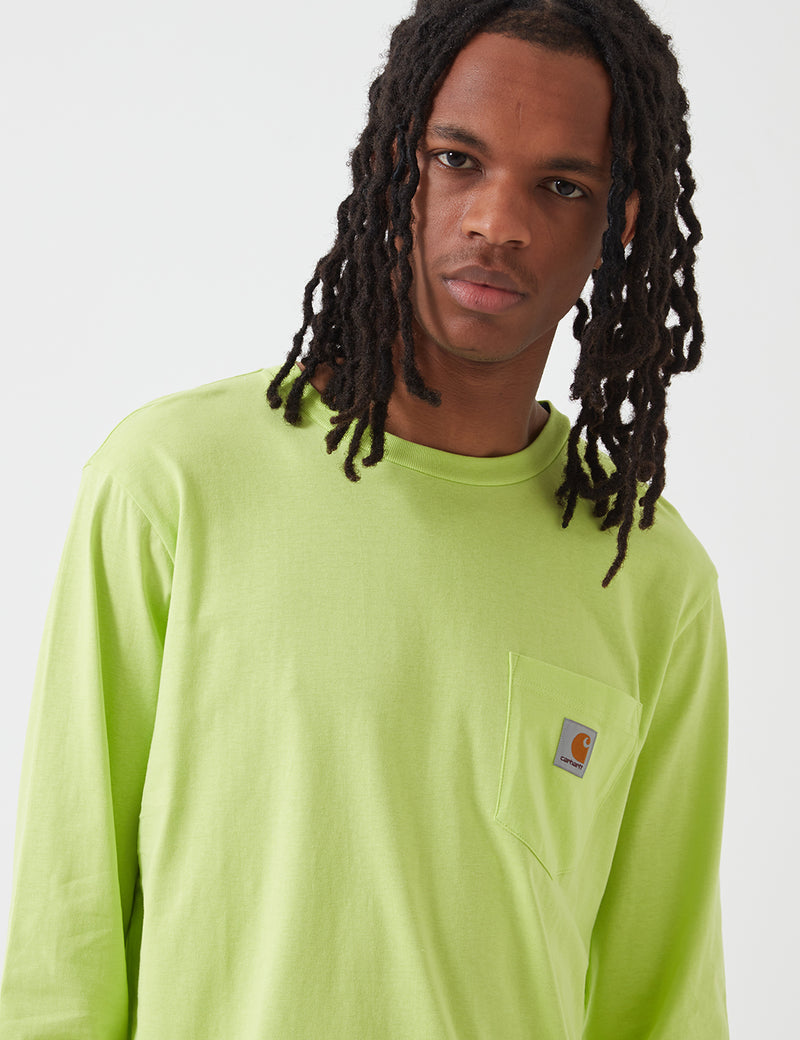 Carhartt-WIP Pocket Long Sleeve T-Shirt - Lime Green