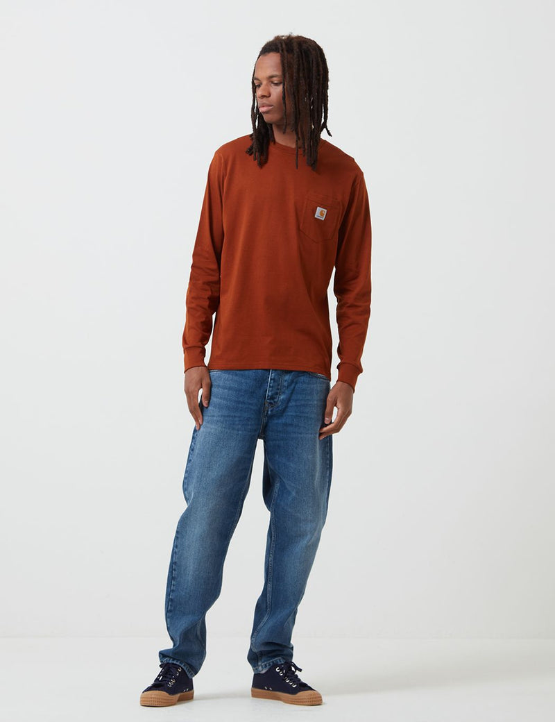 Carhartt-WIP Pocket Long Sleeve T-Shirt - Brandy
