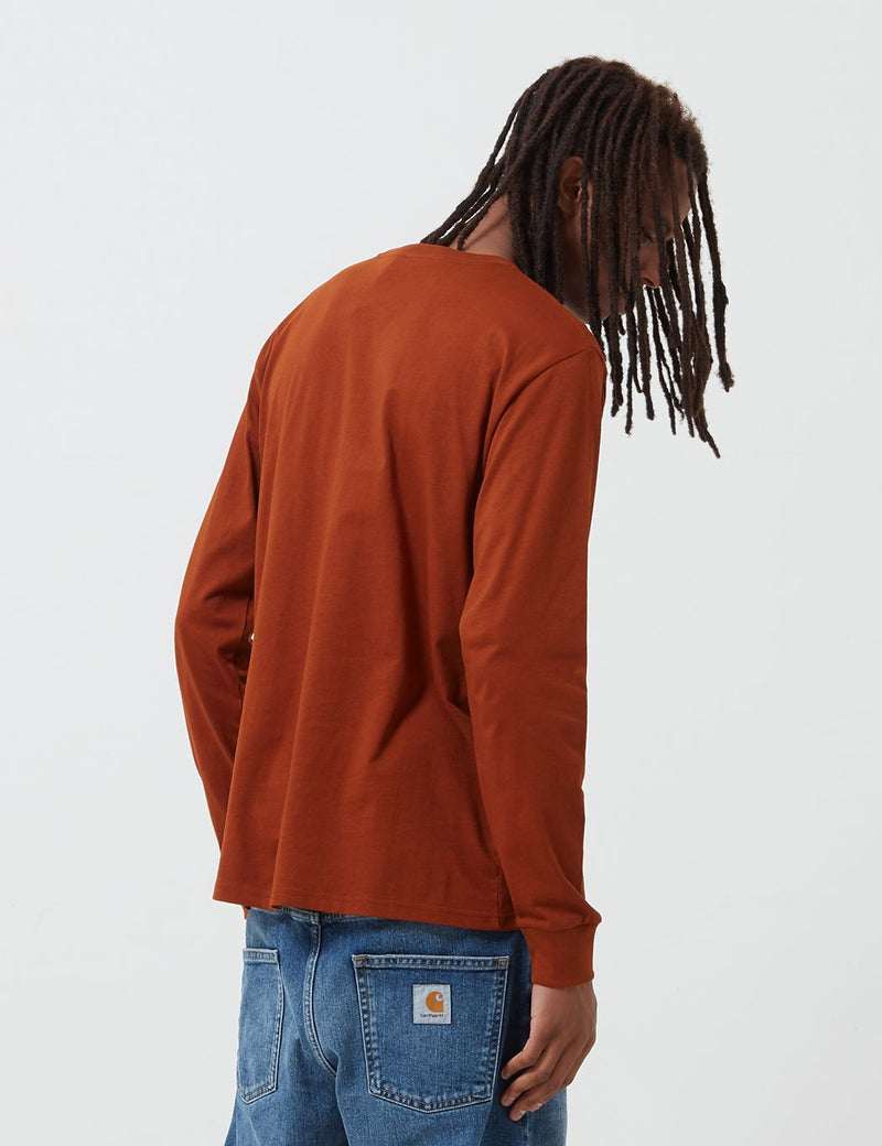 Carhartt-WIP Pocket Long Sleeve T-Shirt - Brandy