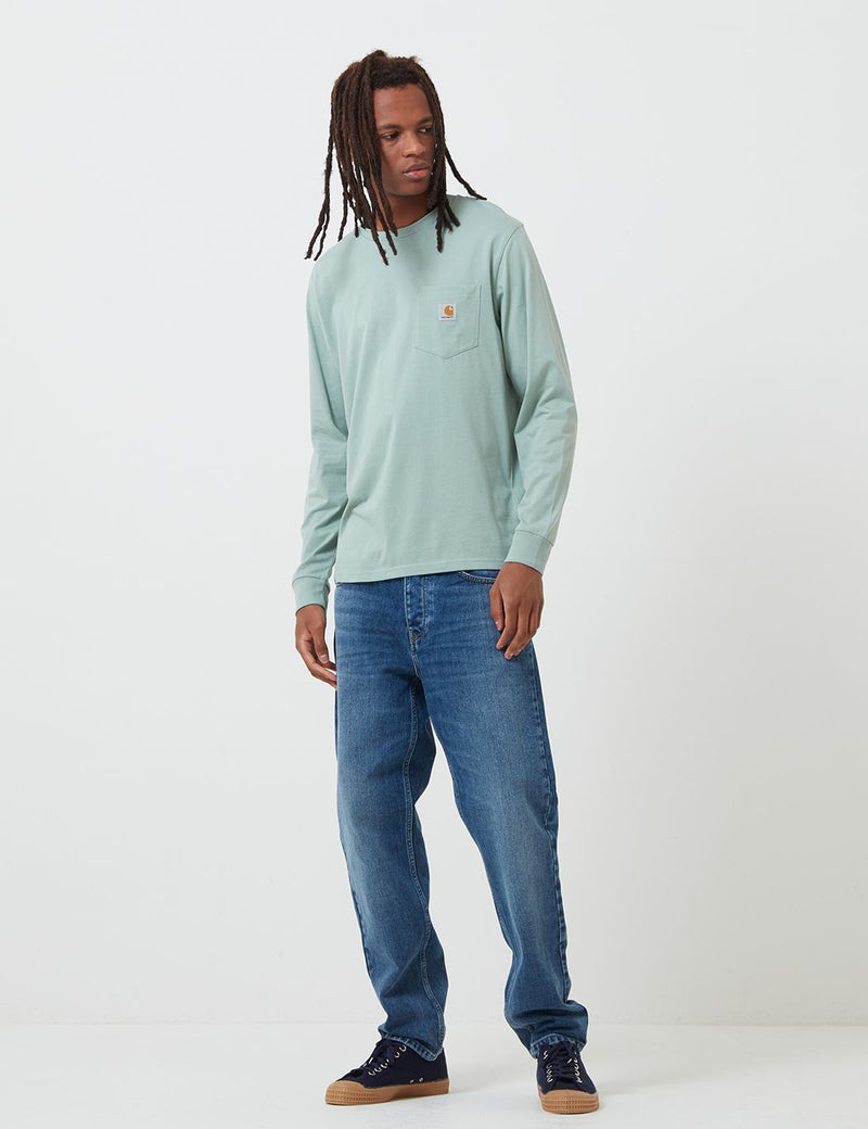 Carhartt-WIP Pocket Long Sleeve T-Shirt - Frosted Green