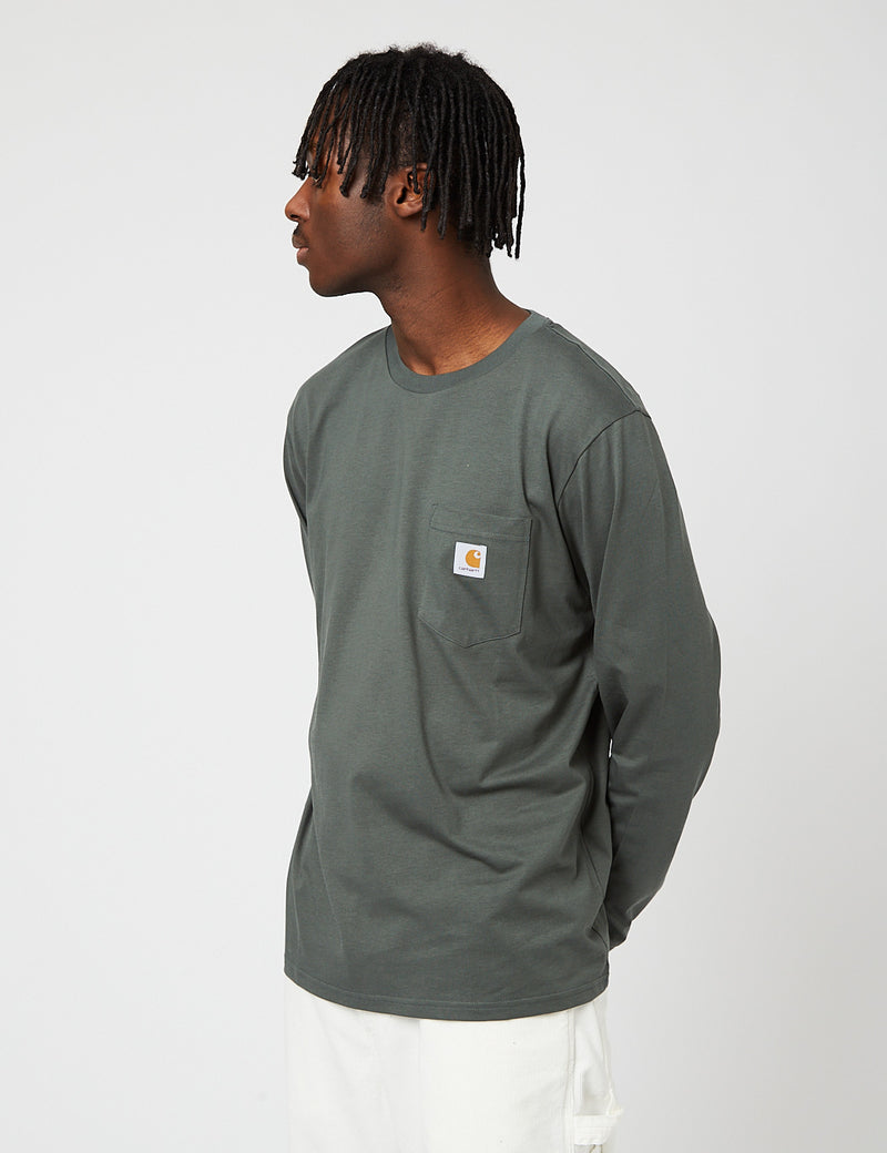 Carhartt-WIP Pocket Long Sleeve T-Shirt - Hemlock Green