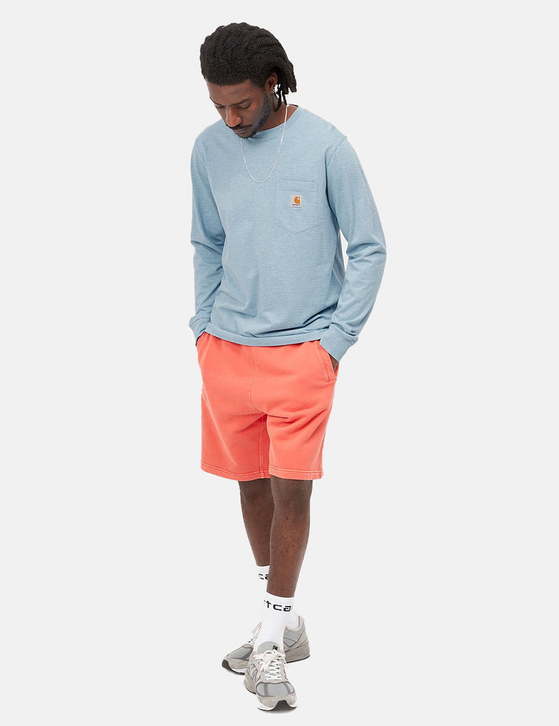Carhartt-WIP T-Shirt à Manche Longue Poche - Frosted Blue Heather