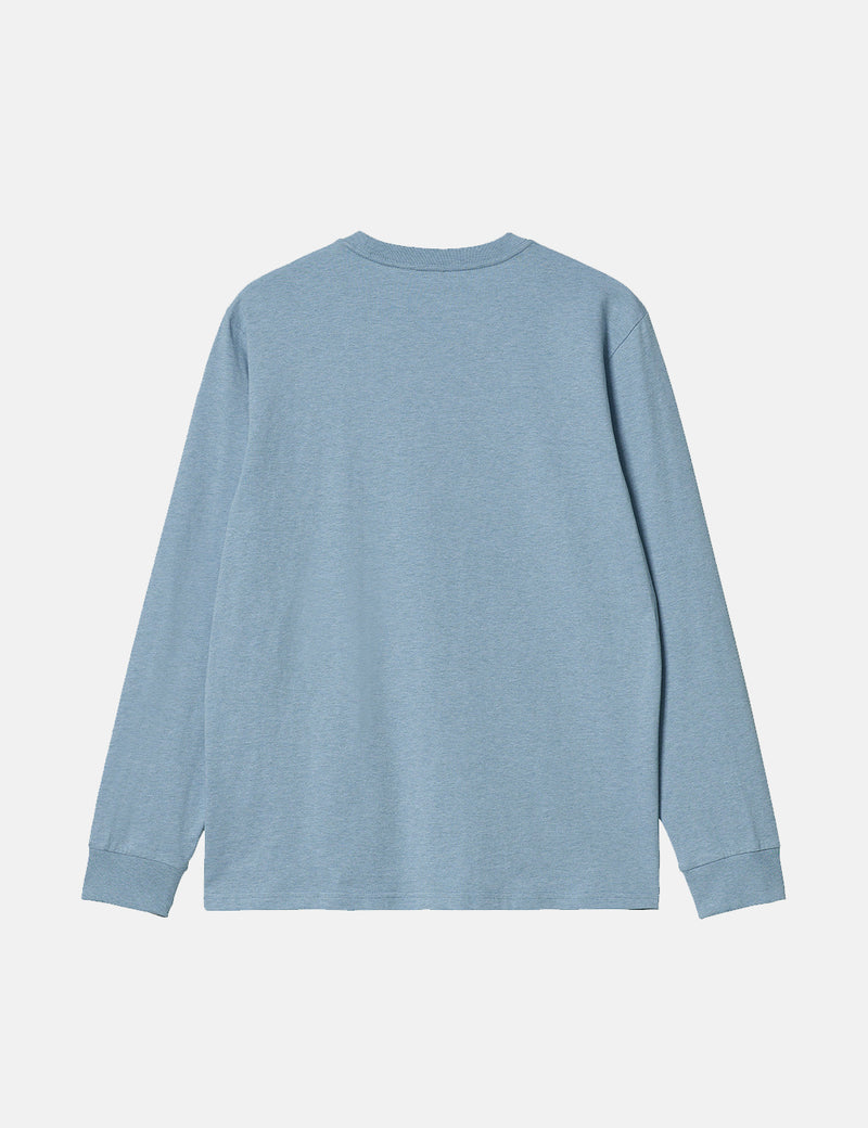 Carhartt-WIP T-Shirt à Manche Longue Poche - Frosted Blue Heather