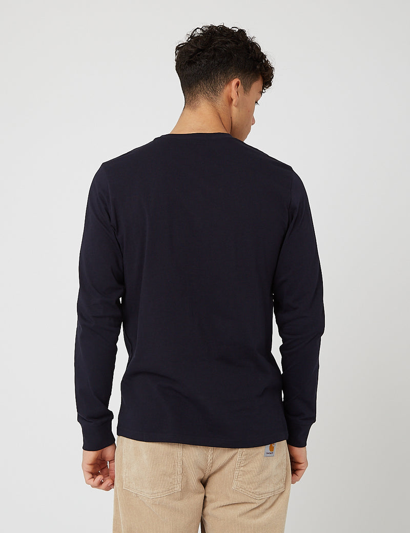 Carhartt-WIP Pocket Long Sleeve T-Shirt - Dark Navy Blue