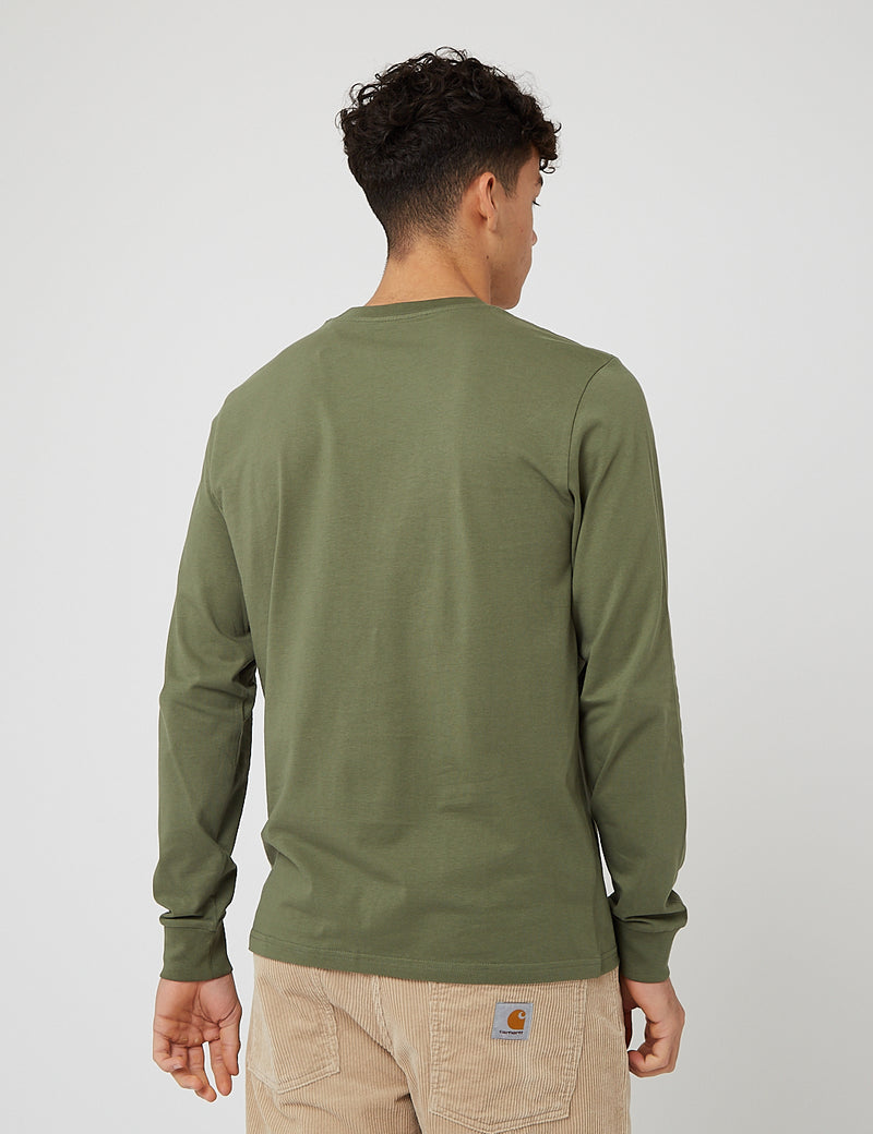 Carhartt-WIP Pocket Long Sleeve T-Shirt - Dollar Green