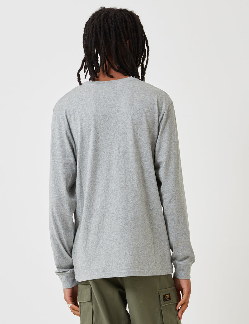カーハート-WIPポケット長袖Tシャツ-グレーヘザー