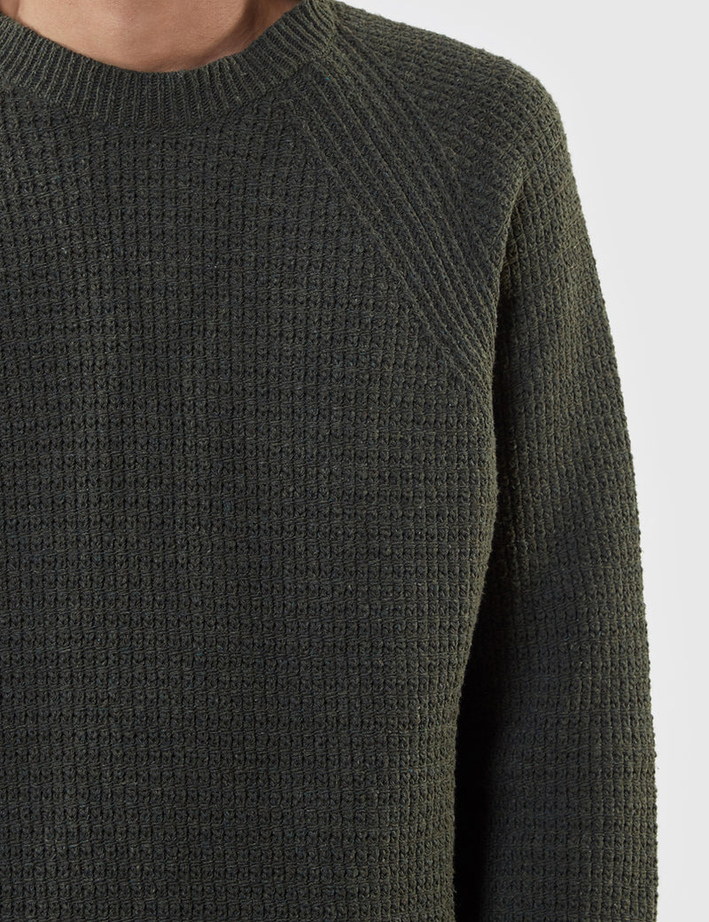 Edwin Purl Ecojean Knit Jumper - Uniform Grün