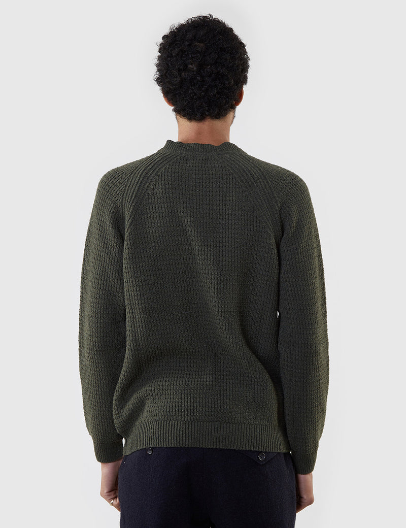 Edwin Purl Ecojean Knit Jumper - Uniform Green