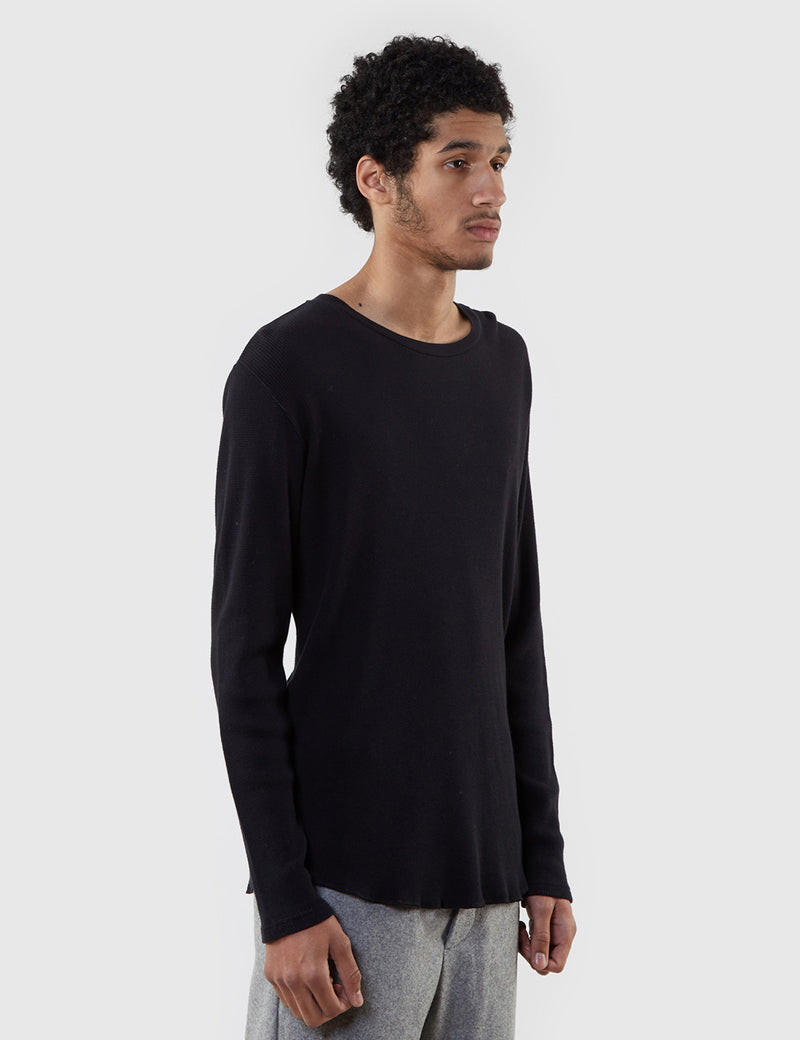 Edwin Waffle Long Sleeve T-Shirt - Black
