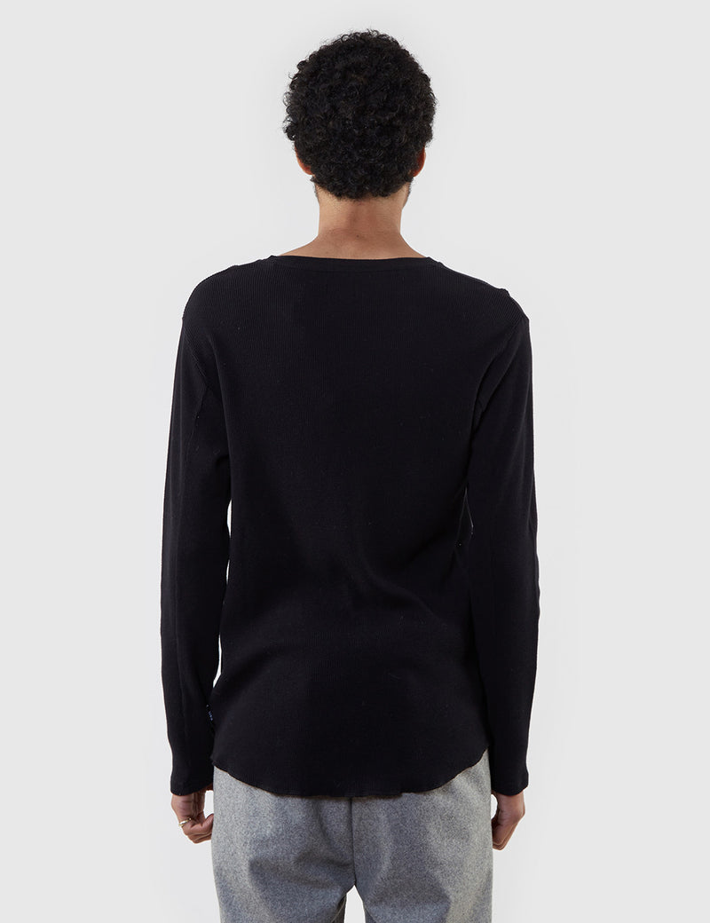 Edwin Waffle Long Sleeve T-Shirt - Black