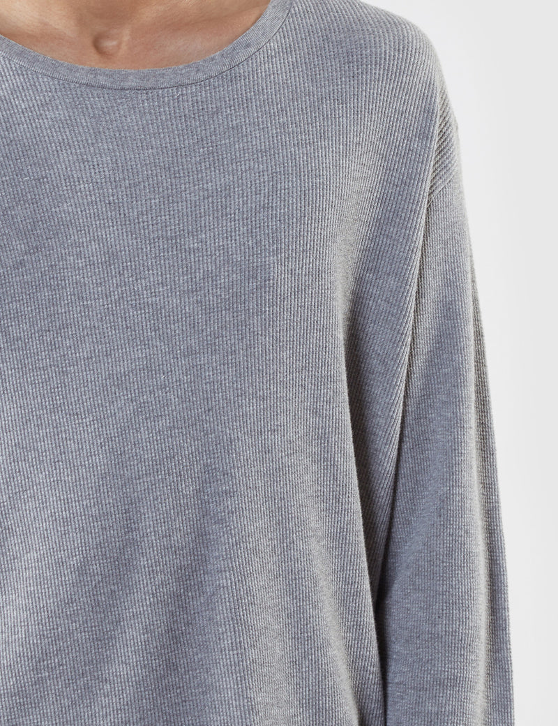 T-Shirt à Manche Longue Edwin Waffle (Marl) - Mid-Grey