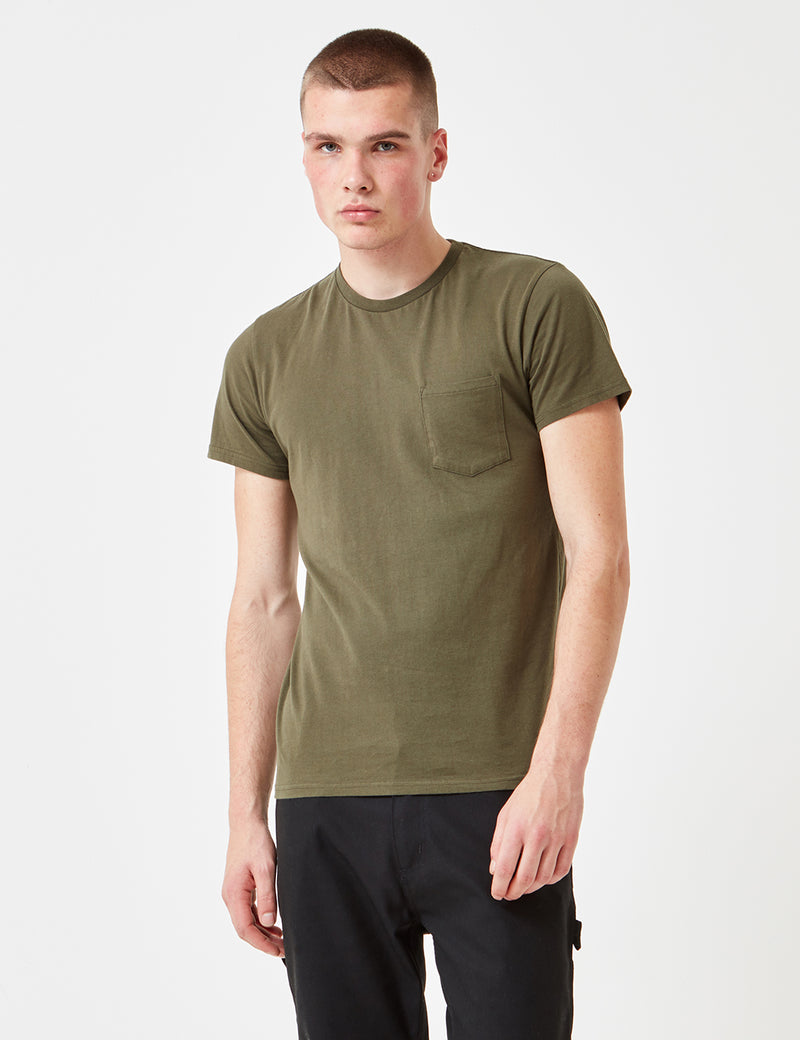 Edwin Pocket Jersey T-Shirt - Olive Green