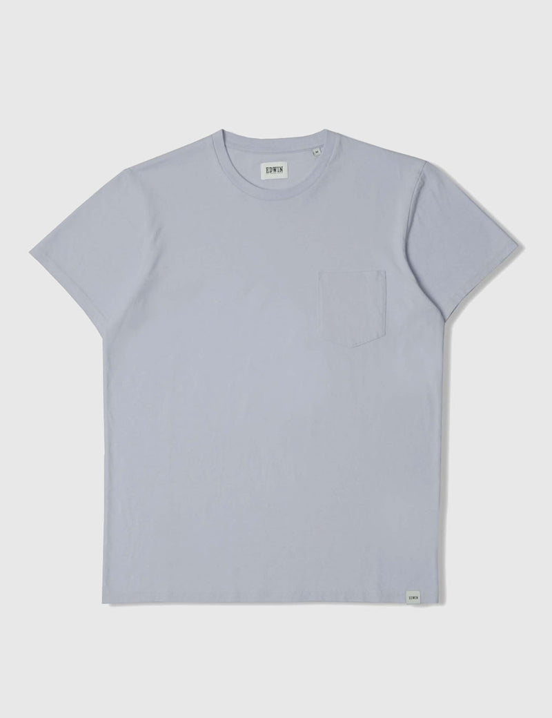 Edwin Pocket T-shirt - Ciel Clair Blue