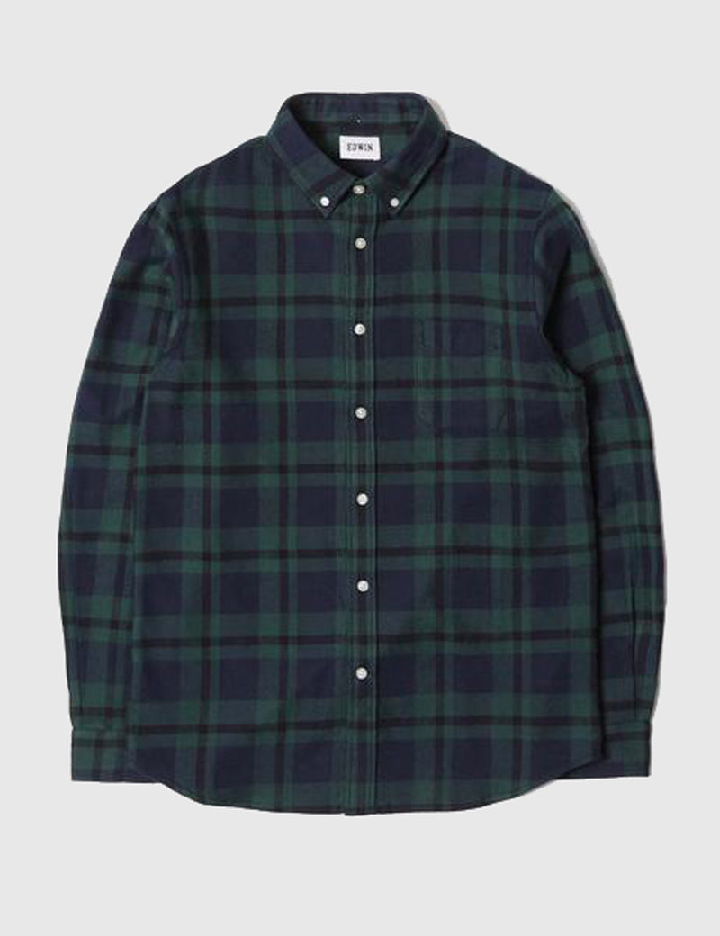 Chemise Flanelle Edwin Standard - Black Watch Tartan