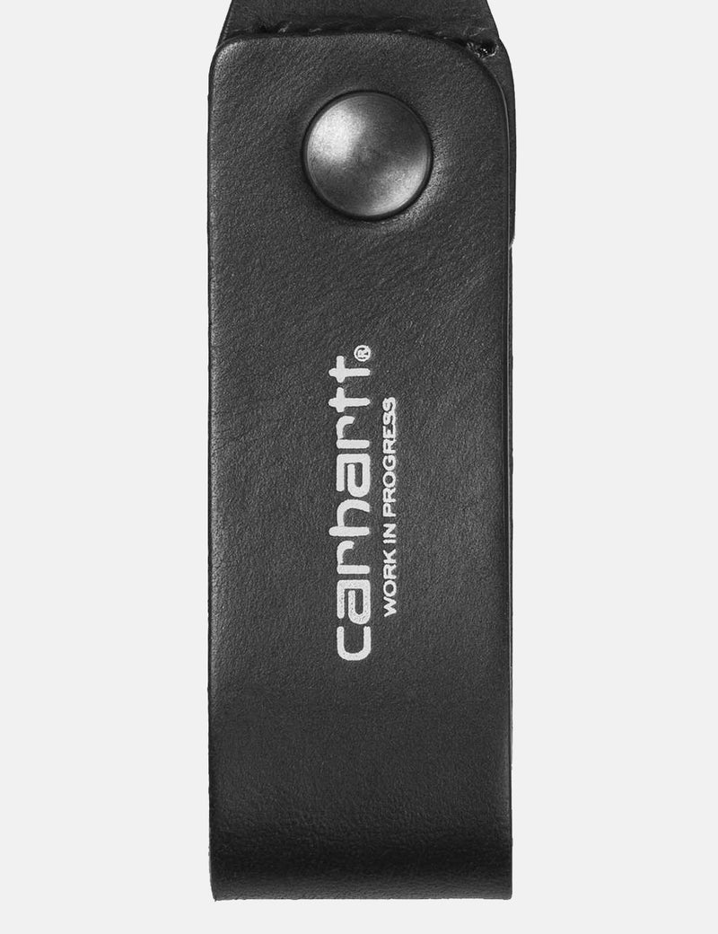 Carhartt-WIP 가죽 스크립트 키 체인-블랙