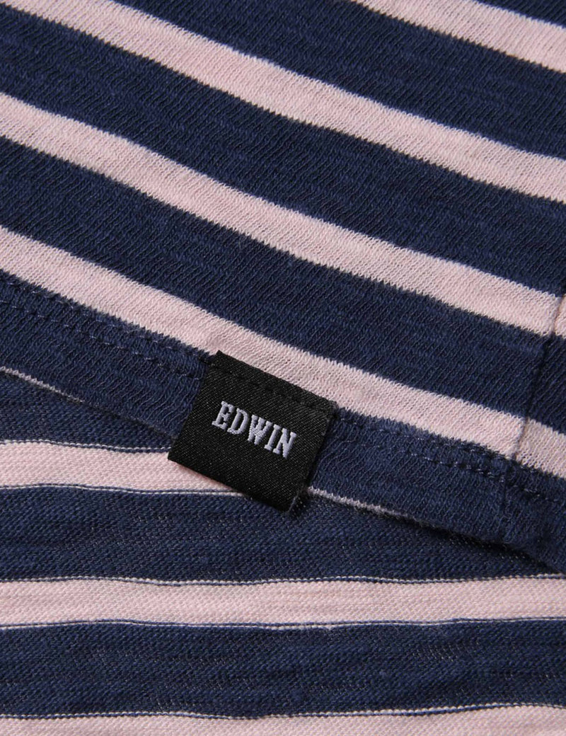 Edwin International T-shirt - Navy/Pink