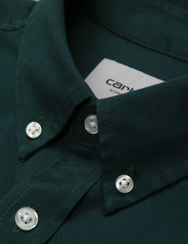 Carhartt-WIP Madison Shirt - Dark Fir Green / Merlot Red