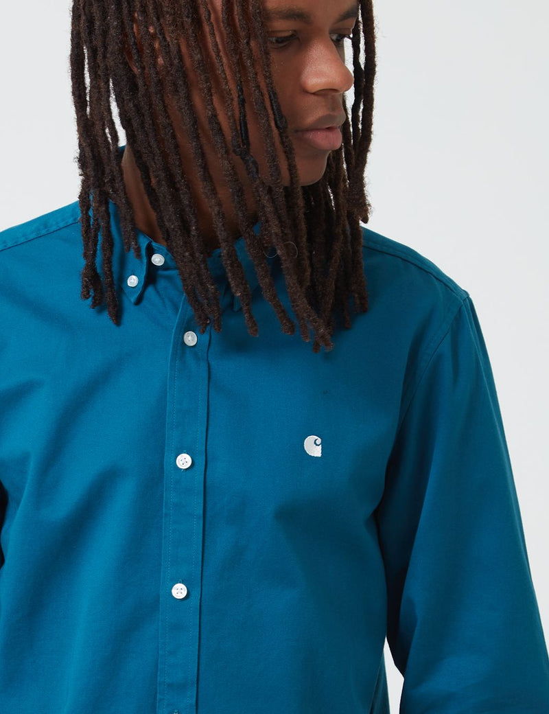 Carhartt-WIP Madison Shirt - Moody Blau / Wachs