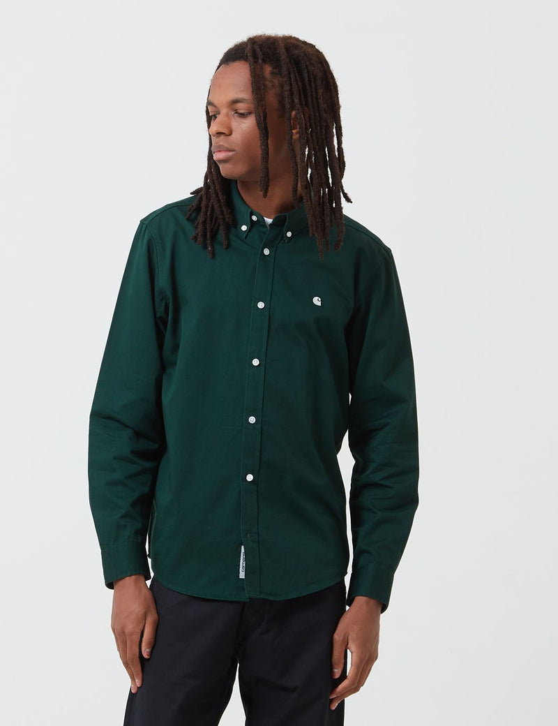 Carhartt-WIP Madison Shirt - Bottle Green/Wax