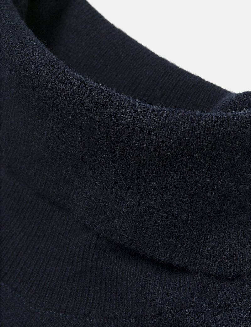 Carhartt-WIP Playoff Turtleneck Sweater (Lambswool) - Dark Navy Blue