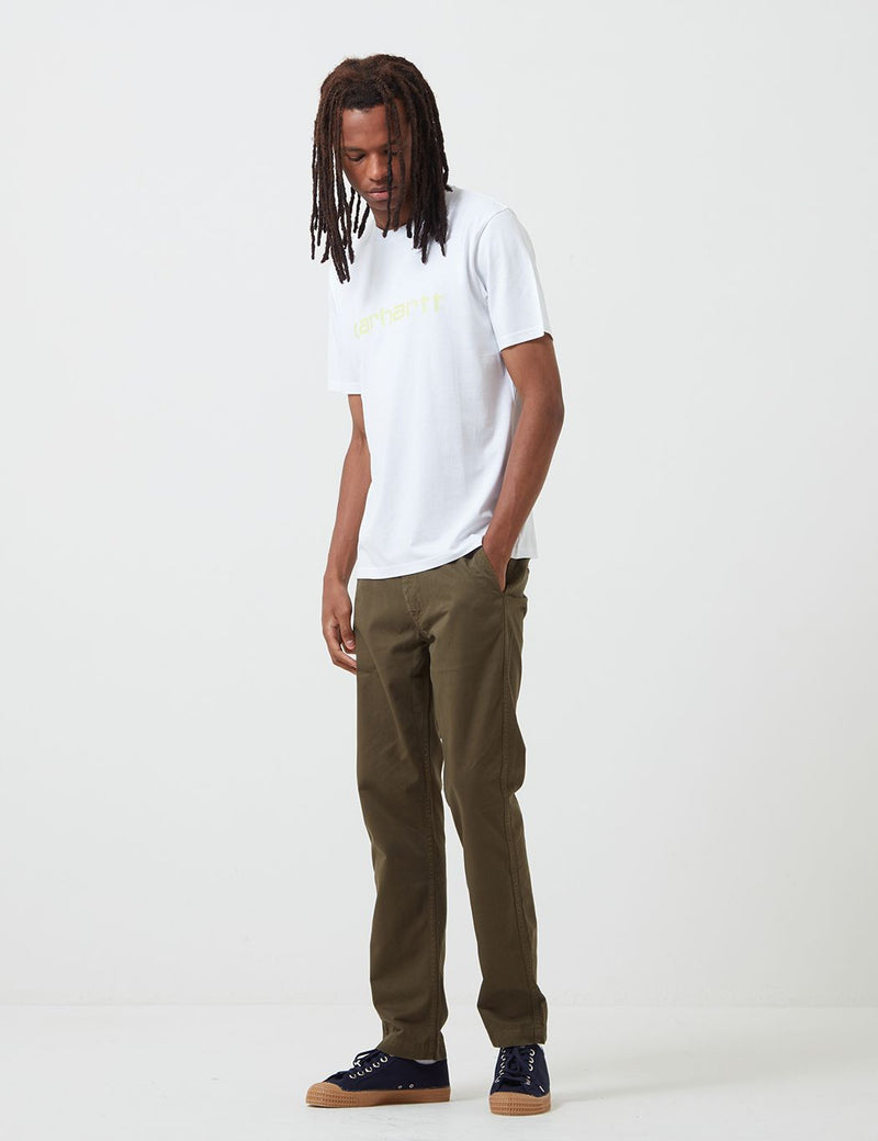 T-Shirt Carhartt-WIP Script - Blanc/Lime