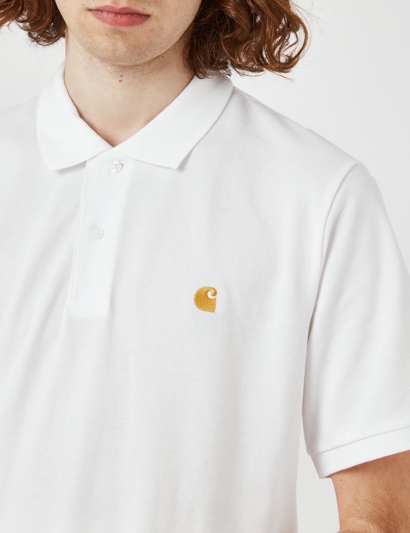 Carhartt-WIP Chase Pique Polo Shirt - White