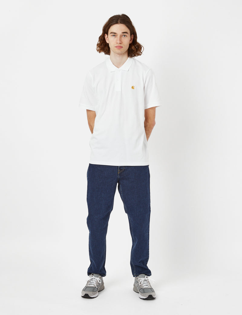 Carhartt-WIP Chase Pique Polo Shirt - White