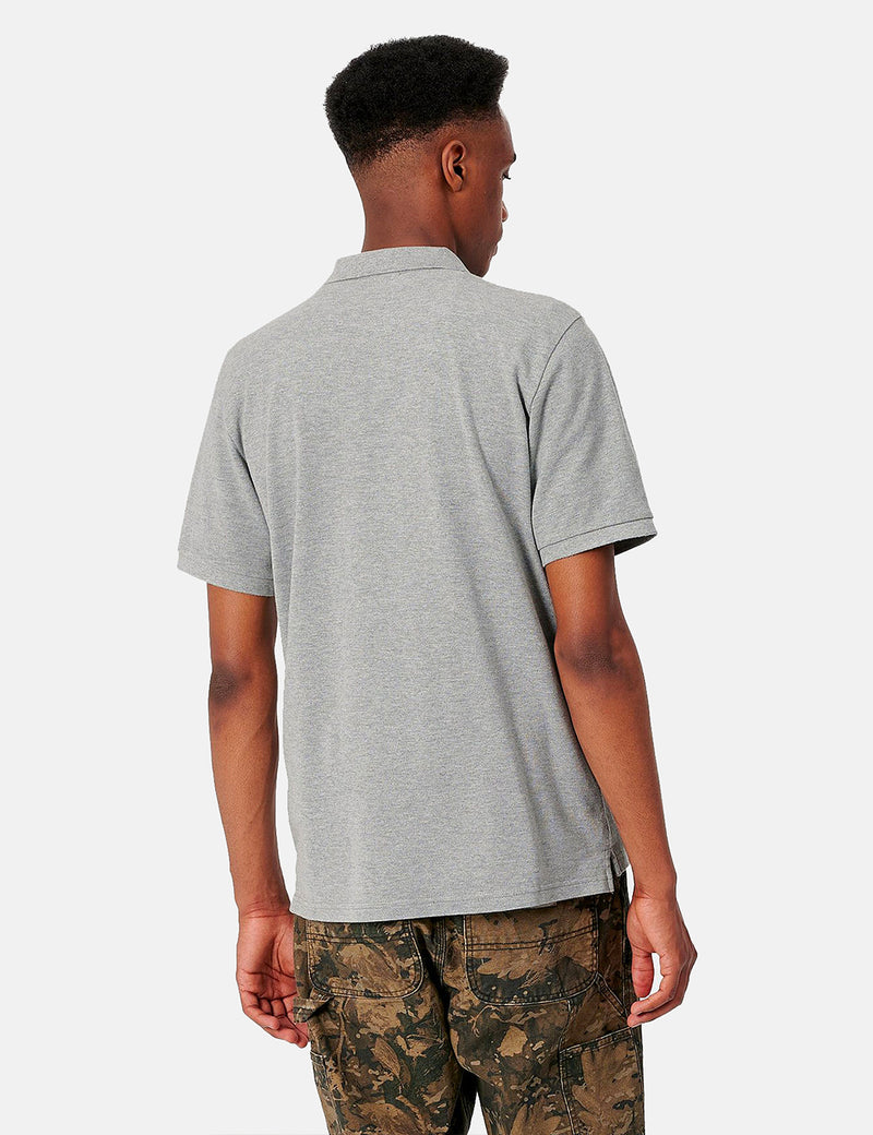 Polo Carhartt-WIP Chase Pique - Gris Chiné/Or
