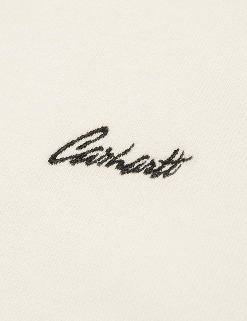Carhartt-WIP 스트레이 스크립트 티셔츠-왁스 화이트