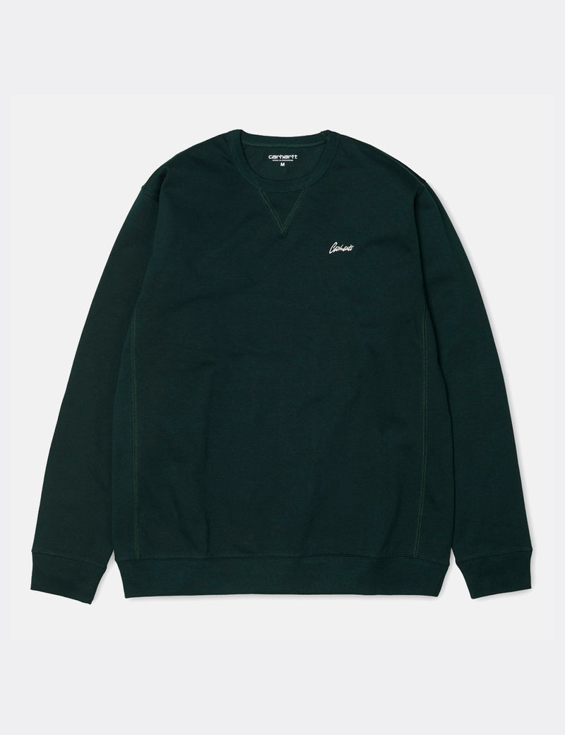 Sweat Léger Carhartt-WIP Stray Script - Parsley Green