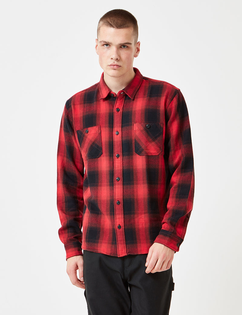 Chemise en flanelle à carreaux Edwin Labor - Rouge