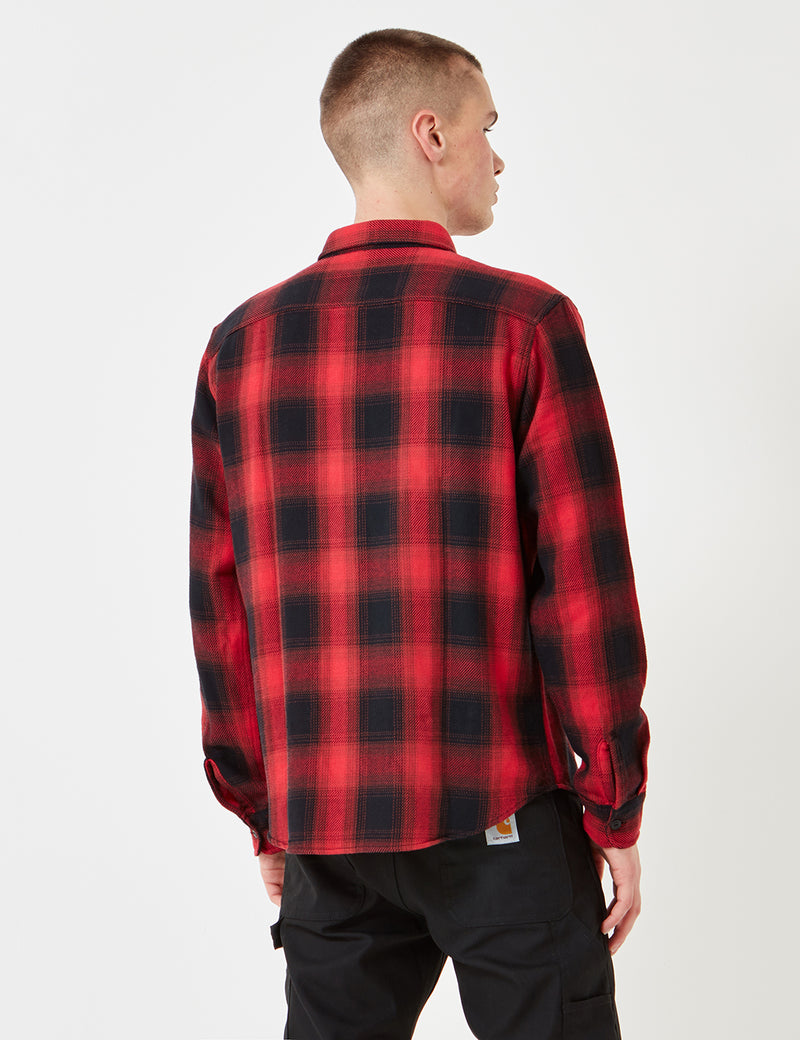 Chemise en flanelle à carreaux Edwin Labor - Rouge