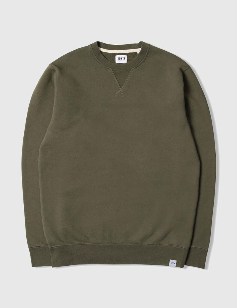 Sweat à col rond Edwin Classic - Vert olive