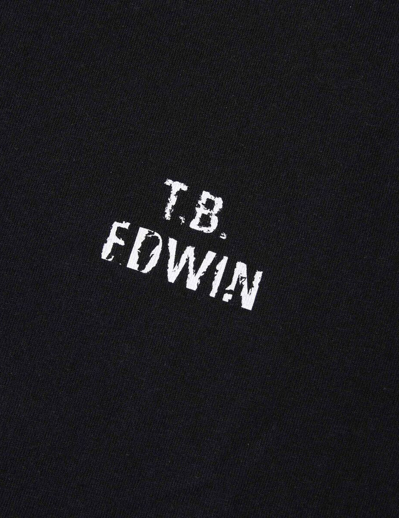 Edwin T. B. Jersey T-Shirt - Schwarz