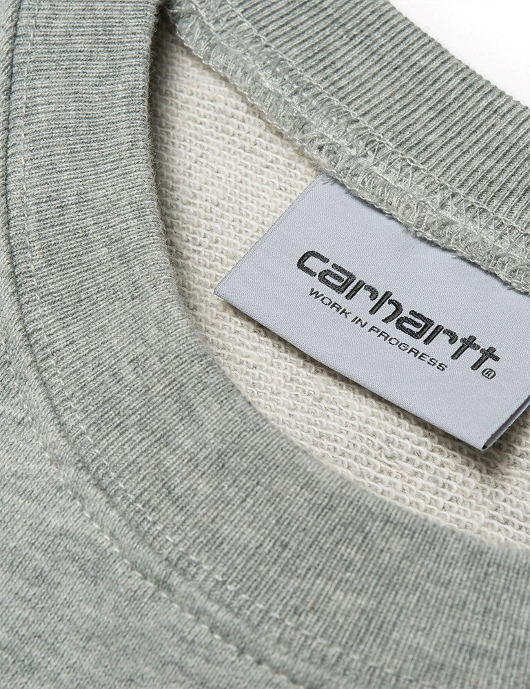 Carhartt-WIP College 스웻 셔츠-그레이 헤더/화이트