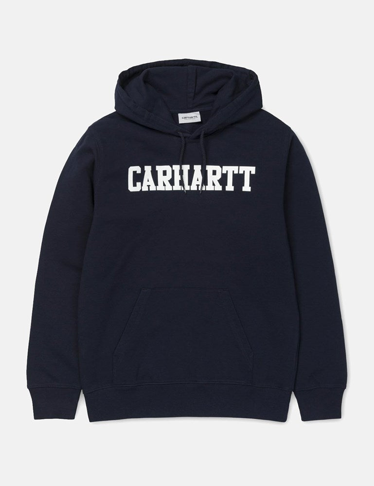 Carhartt-WIP College Hooded Sweatshirt - Navy Blue/White