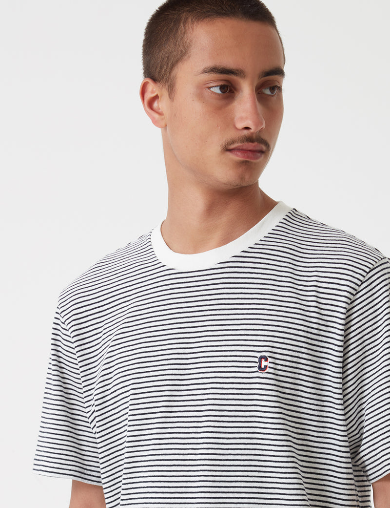 Carhartt-WIP T-shirt Bounty Prior - Rayure Marine/Cire