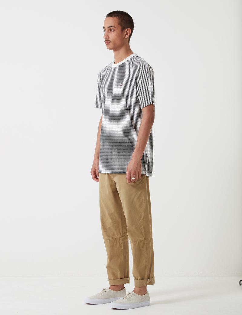 Carhartt-WIP T-shirt Bounty Prior - Rayure Marine/Cire
