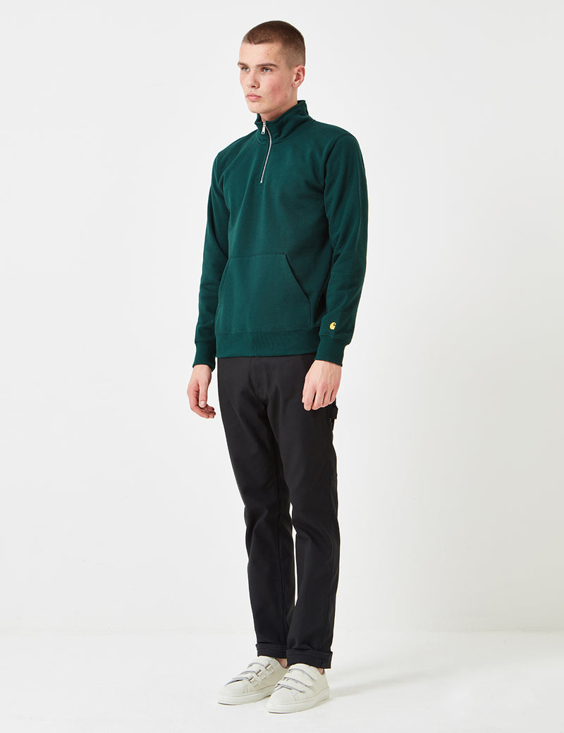 Carhartt wip chase half zip sweat in 2025 khak