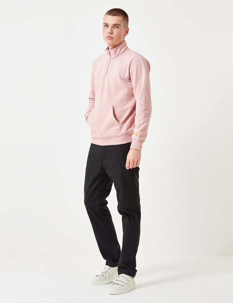Carhartt-WIP Chase Half-Zip Sweatshirt - Soft Rose Pink