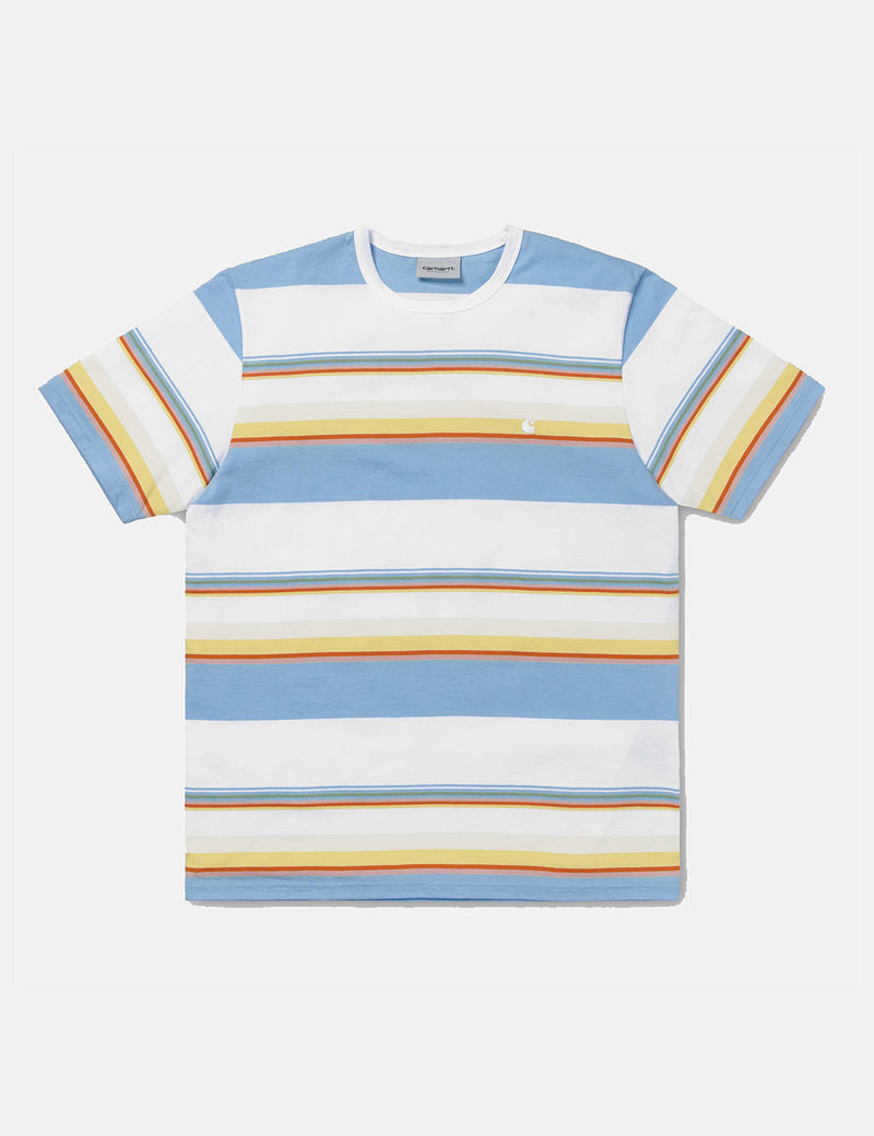 Carhartt-WIP Sunder Stripe T-Shirt - White/Wax