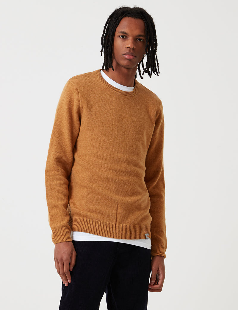 Carhartt-WIP Allen Knit Sweatshirt - Fawn Yellow
