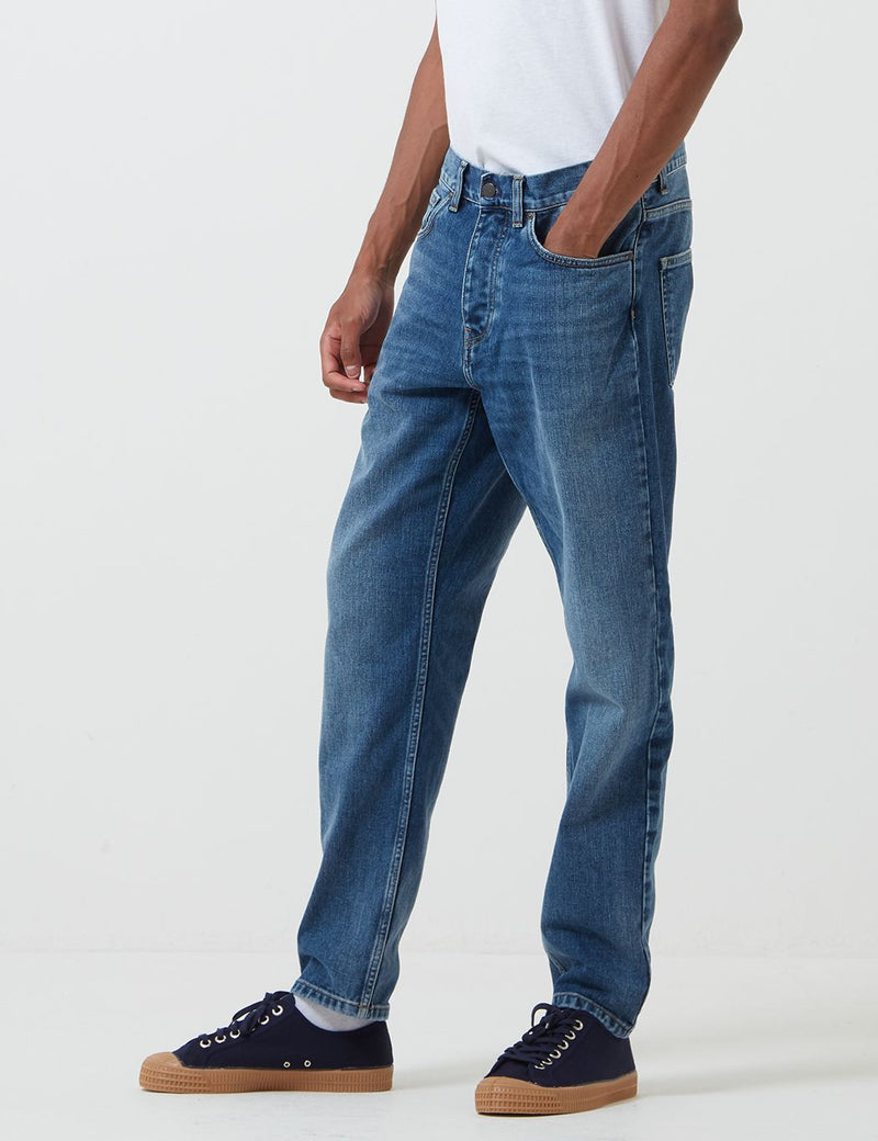 Carhartt-WIP Newel Denim Pant (Relaxed Tapered) - Blue, Mid Worn Wash