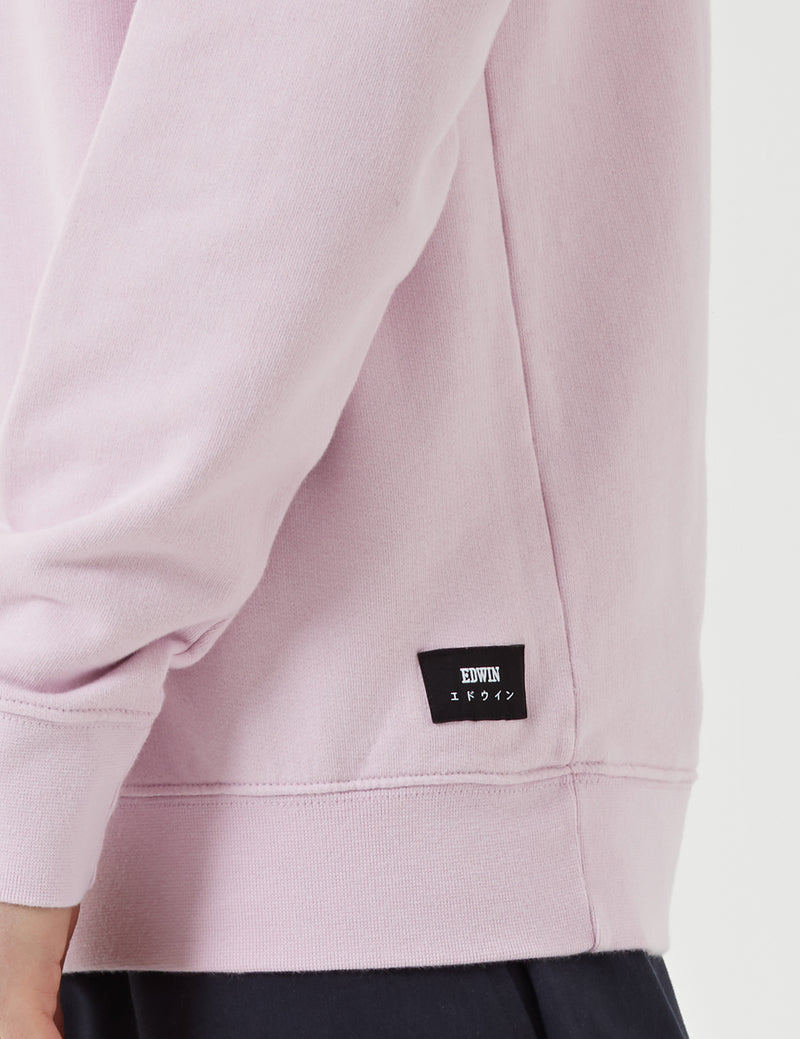 Sweat ras du cou Edwin Classic - Rose