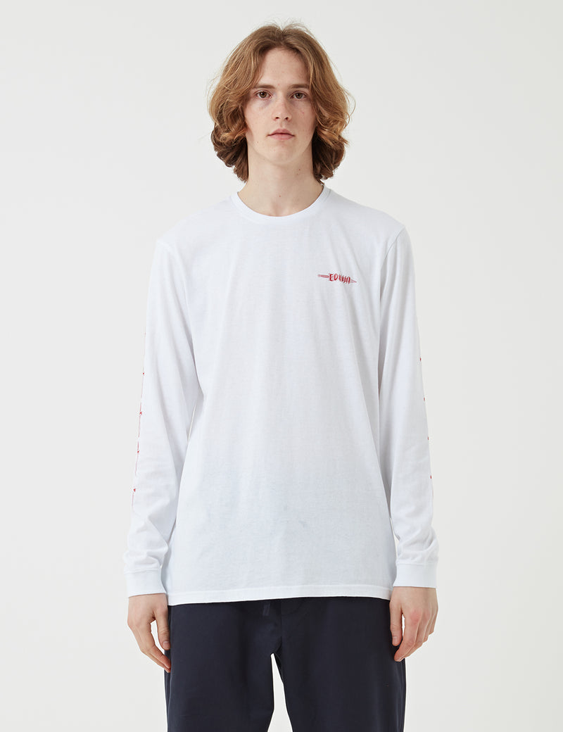T-Shirt à Manche Longue Edwin Hold All The Swords - White