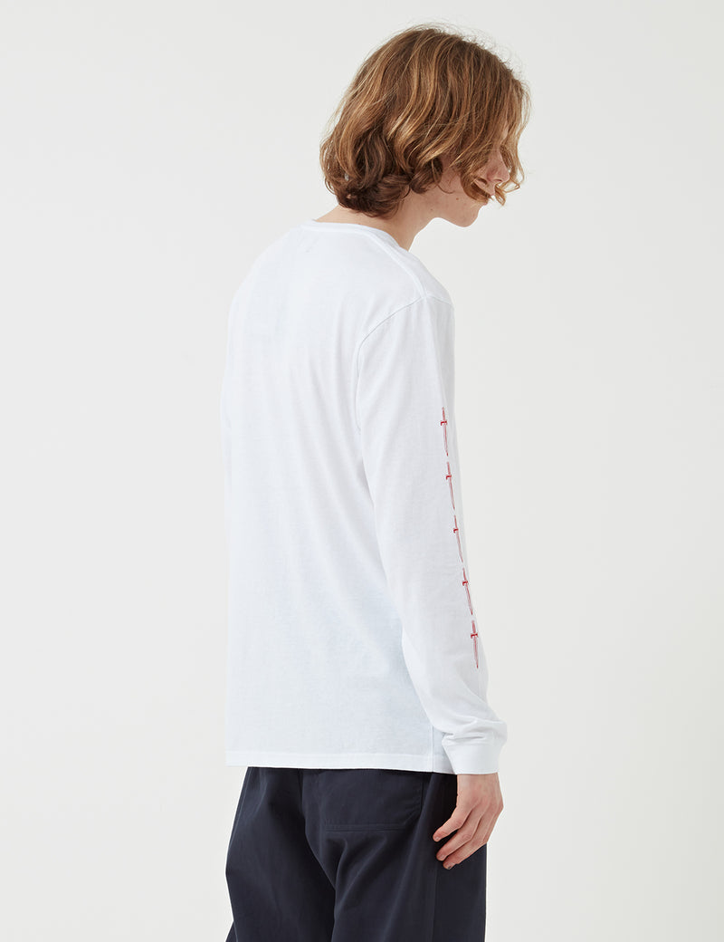T-Shirt à Manche Longue Edwin Hold All The Swords - White