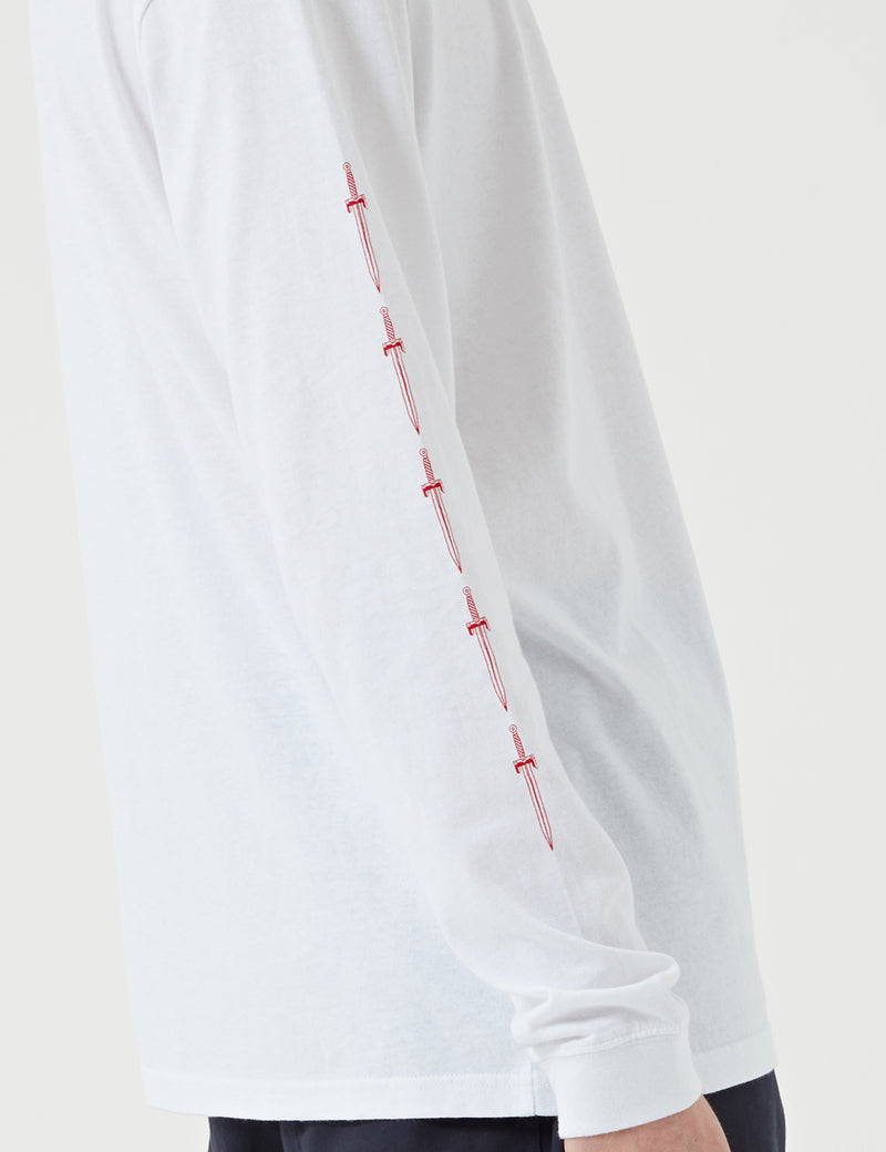 T-Shirt à Manche Longue Edwin Hold All The Swords - White