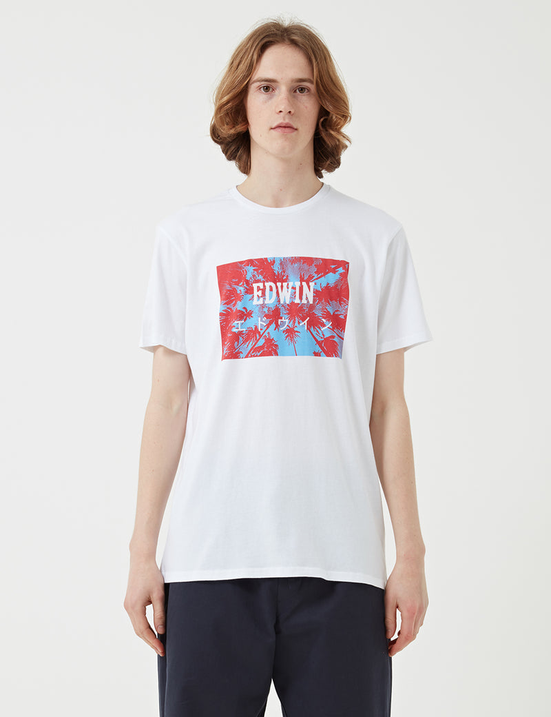 T-Shirt Edwin Japan Palm - Blanc