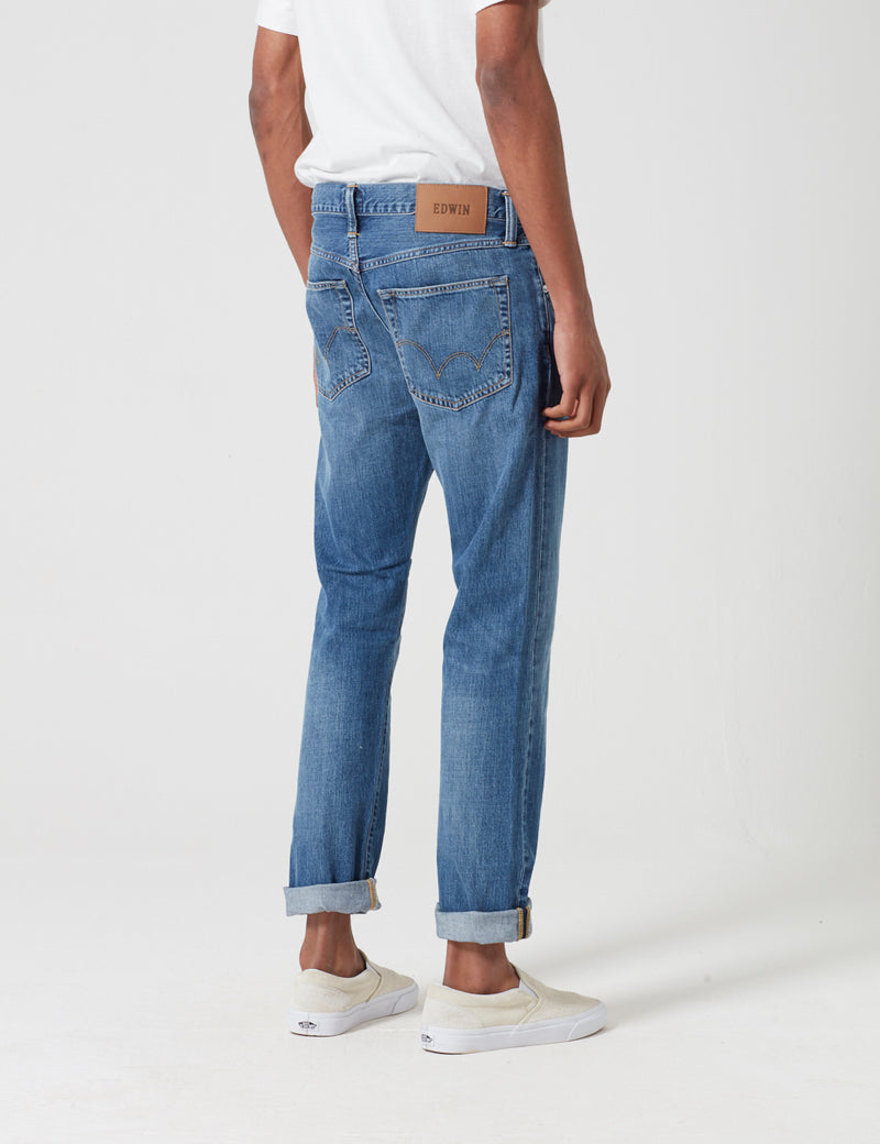 Edwin ED-55 Kingston Blue Denim Jeans 12oz (fuselé) - Lavage propre